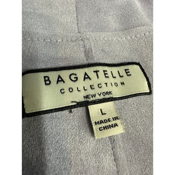 NWT Bagatelle Purple Faux Suede Drape Open Front Long Sleeve Coat Jacket Size L - Picture 4 of 5